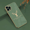 Luxurious Deer Glass Back Case With Golden Edges For iPhone 11 Pro