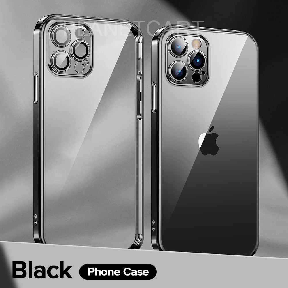 The Luxury Square Silicon Clear Case With Camera Protection For iPhone 11 Pro Max
