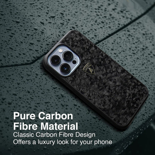 Huracan D14 Genuine Forged Carbon Fiber Lamborghini Case for Apple iPhone 15 Pro Max