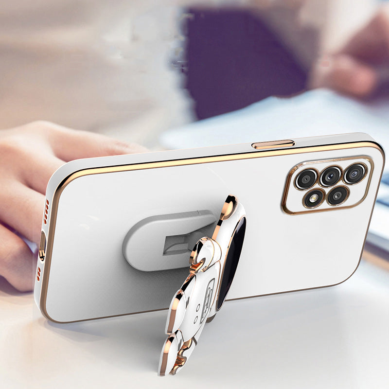 Astronaut Luxurious Gold Edge Back Case For Samsung Galaxy A73