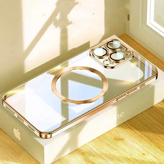 The Luxury Square Silicon Magsafe Clear Case With Camera Protection For iPhone 14 Plus