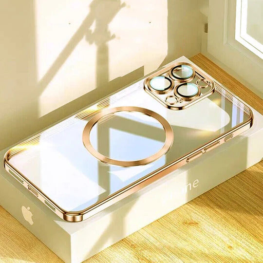 The Luxury Square Silicon Magsafe Clear Case With Camera Protection For iPhone 14 Pro