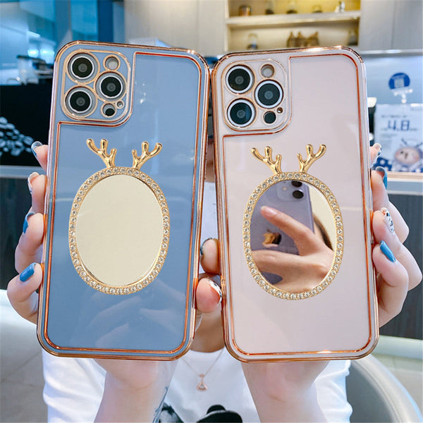 Luxury Plating Mirror Back Girlish Phone Case for Apple iPhone 13 Pro