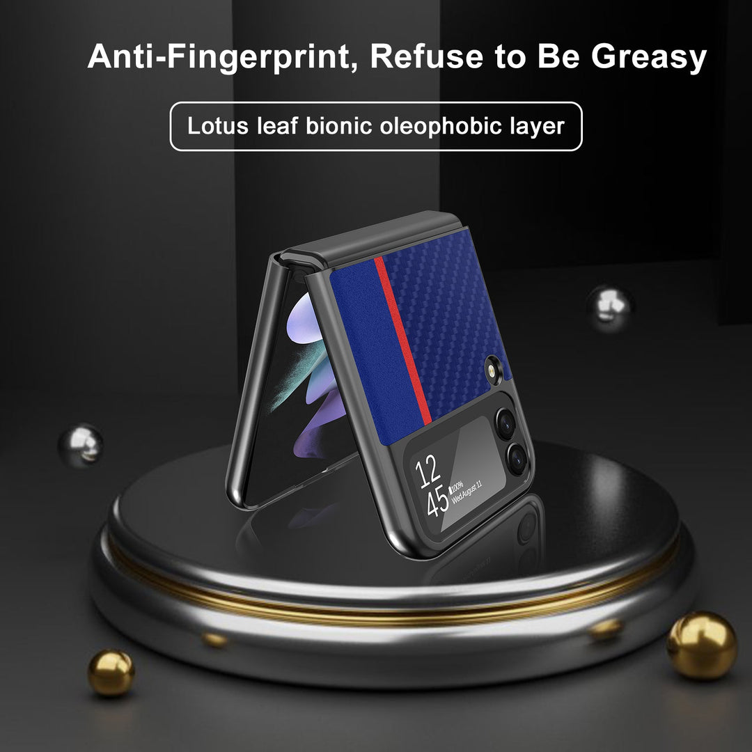 Premium Luxury Carbon Fiber Pattern Back Case for Samsung Galaxy Z Flip 3