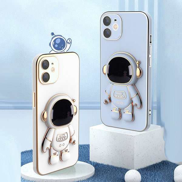 Astronaut Luxurious Gold Edge Back Case For iPhone 12 Series