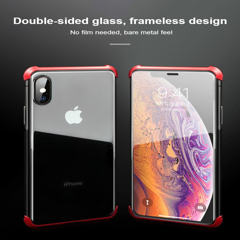 Frameless Double Sided Tempered Glass Magnetic Case  iPhone X (Front + Back) - Planetcart
