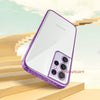 Premium Luxury 3D Flower Carved Plating Electroplated Side Frame Transparent Back Case Cover for Samsung Galaxy S22 Ultra