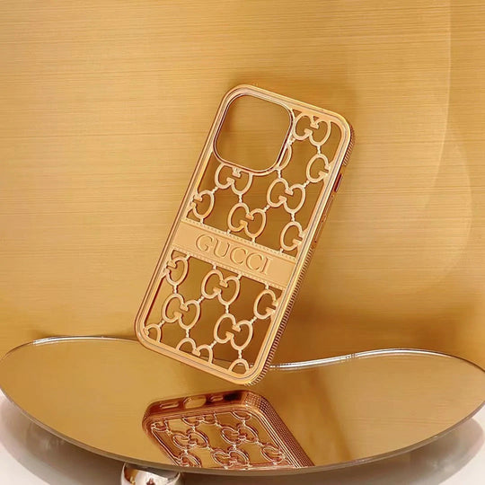 Premium Luxury Electroplated 3D Carved Plating Back Case Cover for iPhone