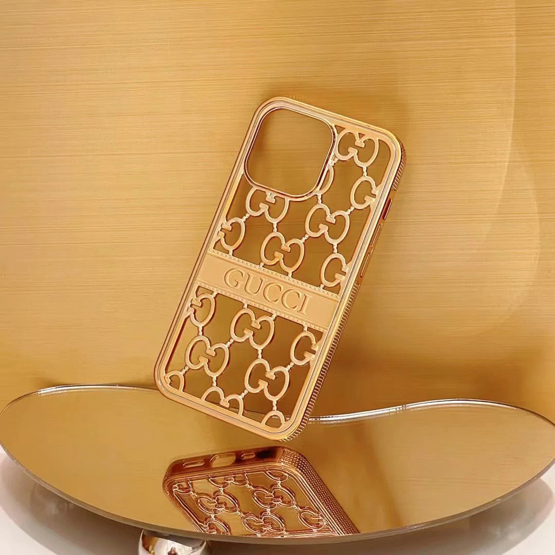 Premium Luxury Electroplated 3D Carved Plating Back Case Cover for iPhone 13 Pro Max