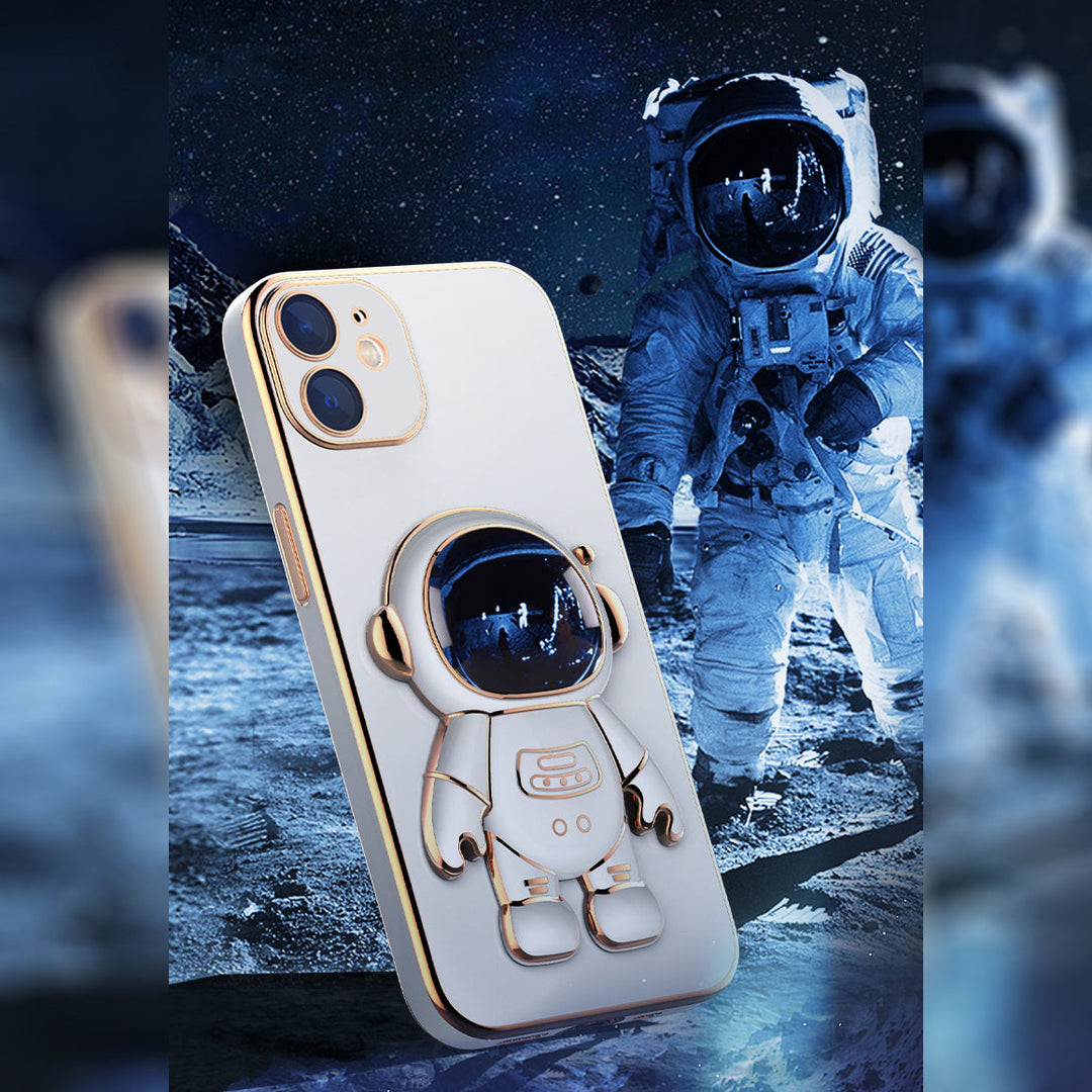 Astronaut Luxurious Gold Edge Back Case For iPhone 12