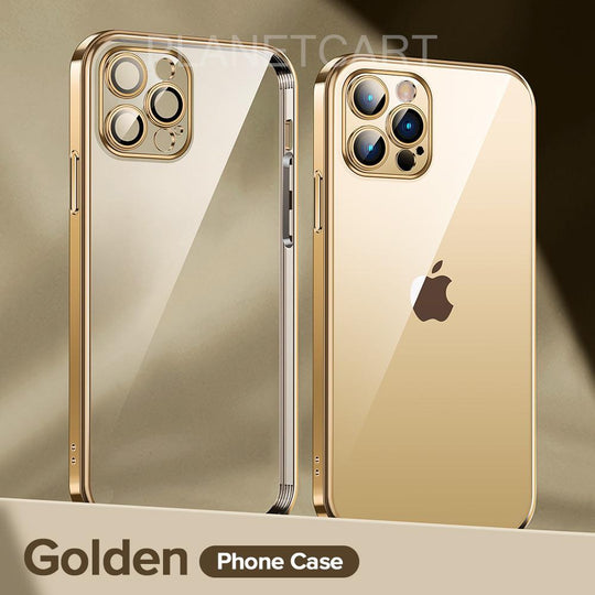 The Luxury Square Silicon Clear Case With Camera Protection For iPhone 13 Pro - planetcartonline