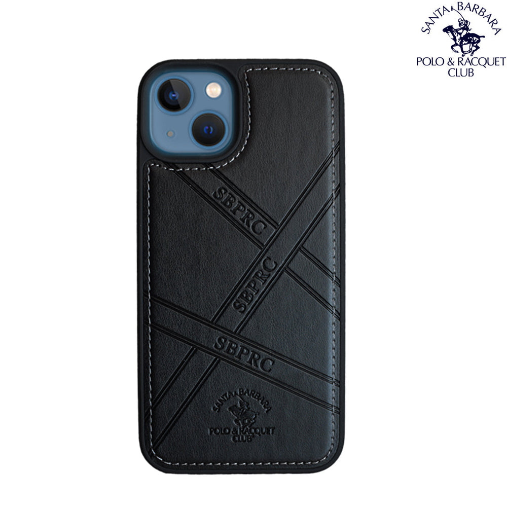 Santa Barbara Special Impression Series Genuine Black Leather Case For iPhone 13