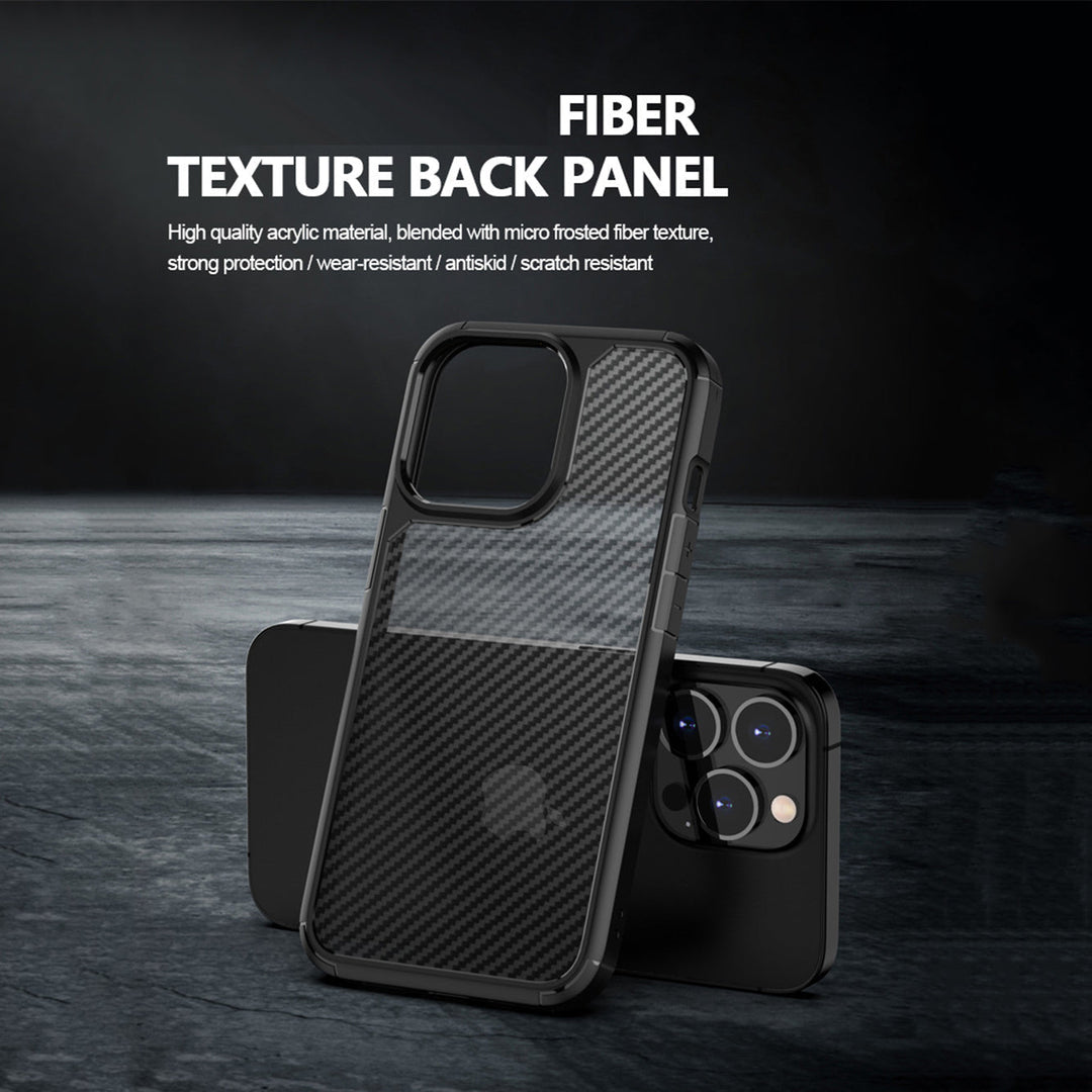 Luxury Carbon Fiber Transparent  Shockproof Armor Case for iPhone 13 Pro - Premium Cases