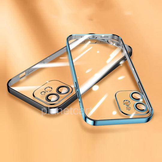 The Luxury Square Silicon Clear Case With Camera Protection For iPhone 12