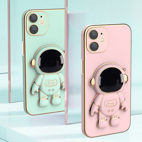 Astronaut Luxurious Gold Edge Back Case For iPhone 12