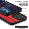 Ferrari Red Pu Leather Carbon Effect & Central Smooth Stripe Back Case with Metal Logo for iPhone 13 Pro Max