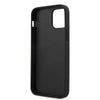 Ferrari Black Pu Leather Carbon Effect & Central Smooth Stripe Back Case with Metal Logo for iPhone 13 Pro Max