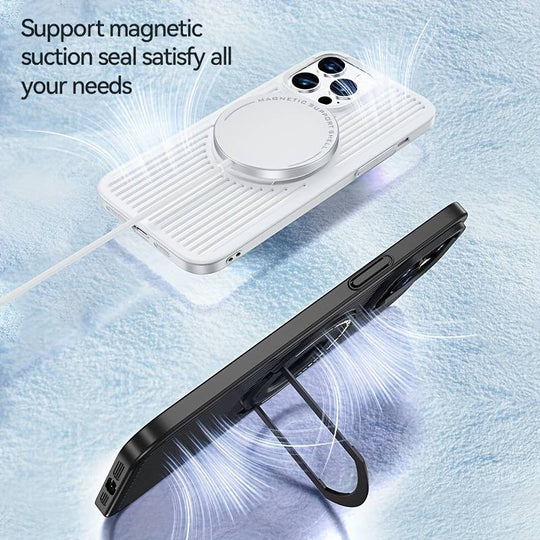 Frosted Magnetic Integrated Heat Dissipation Case For iPhone 15