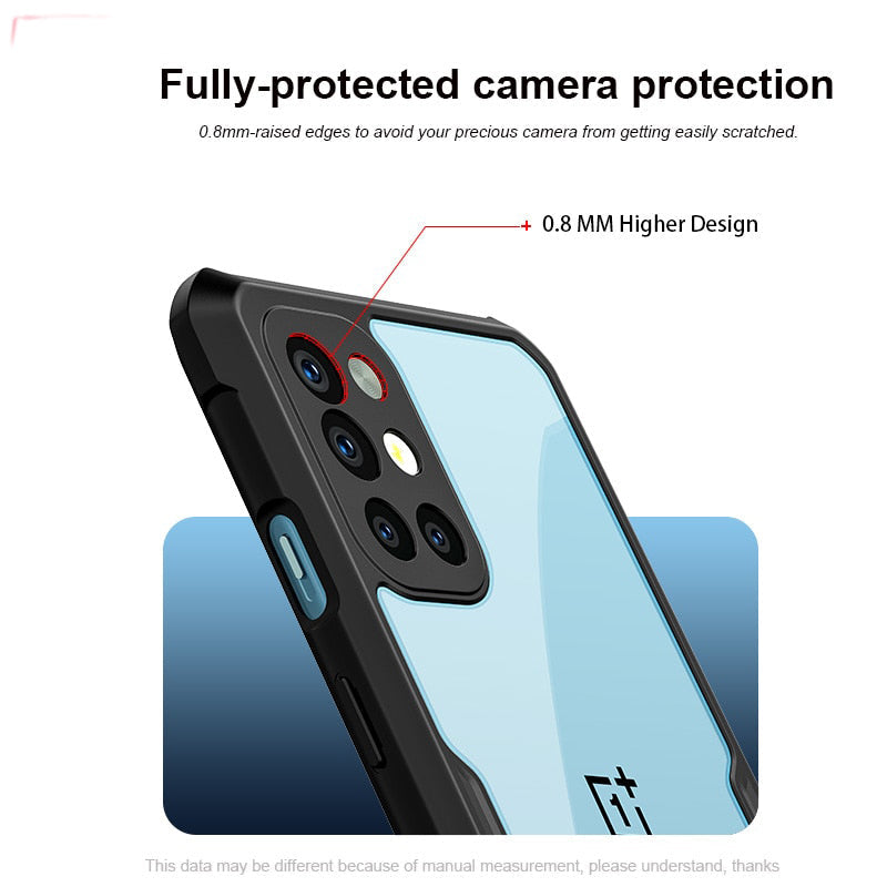 Anti-knock Heavy Duty Transparent Shockproof Bumper TPU + PC Back Case Cover for For OnePlus 9R - Premium Cases