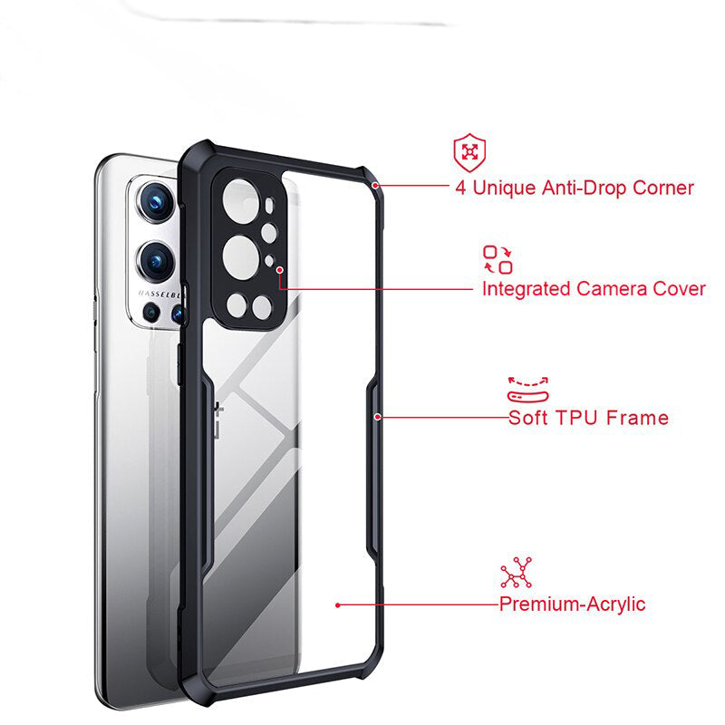 Anti-knock Heavy Duty Transparent Shockproof Bumper TPU + PC Back Case Cover for For OnePlus 9 Pro - Premium Cases