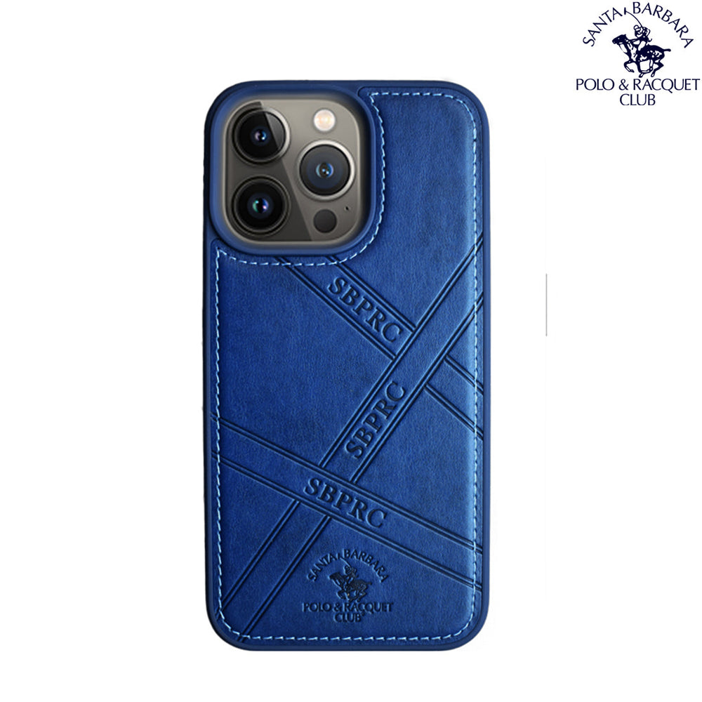 Santa Barbara Special Impression Series Genuine Blue Leather Case For iPhone 13 Pro