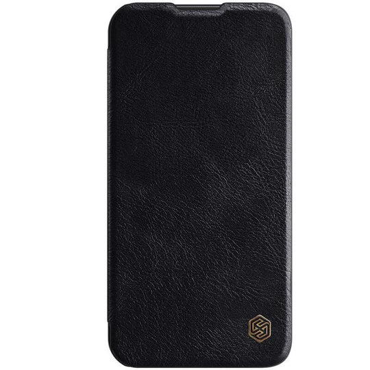 Nillkin Qin Black Leather Flip Case For iPhone 13 Pro Max - planetcartonline