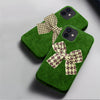 Premium Suede Leather with Bow Back Case for Apple iPhone 12