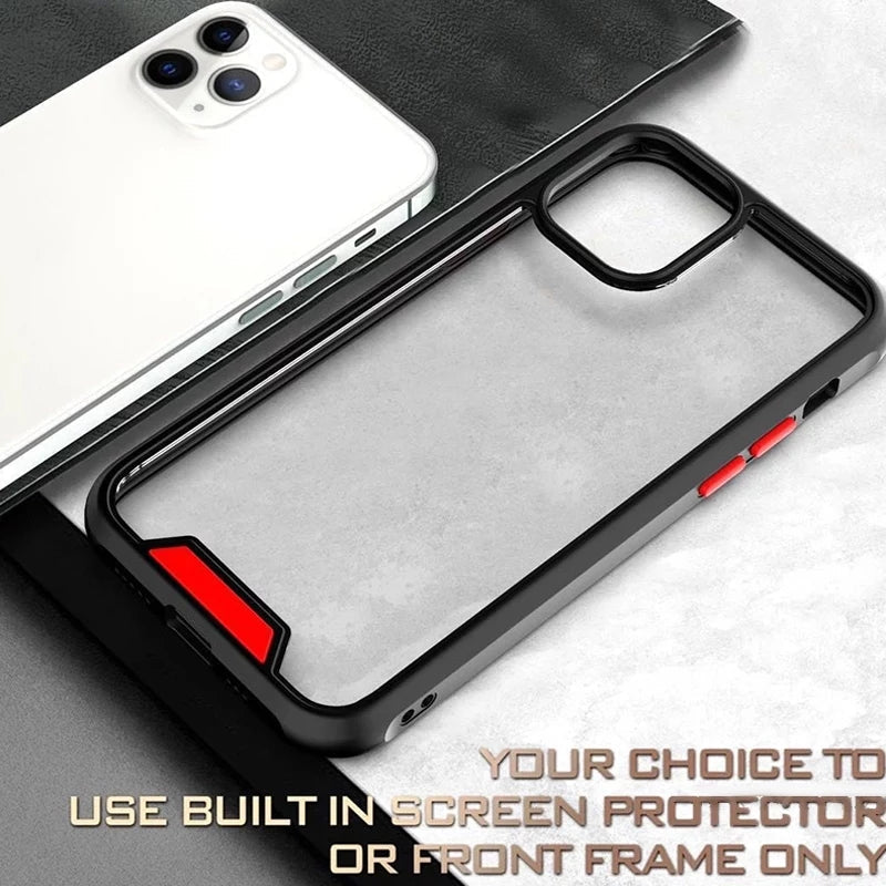 Anti-knock Shockproof Transparent Heavy Duty Bumper TPU + PC Back Case Cover for iPhone 13 Pro Max - Premium Cases