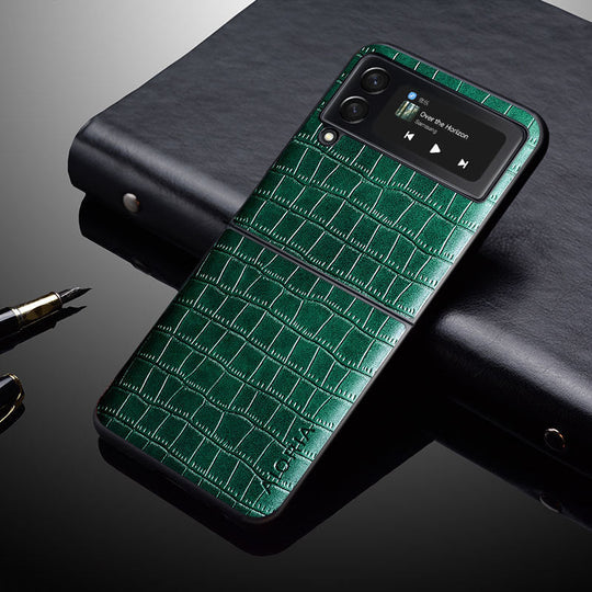 Premium Luxury Crocodile Leather Pattern Back Case for Samsung Galaxy Z Flip 3