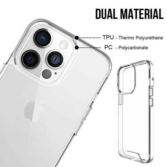 Crystal Clear Transparent Shockproof TPU Back Case For Apple iPhone 15 Pro