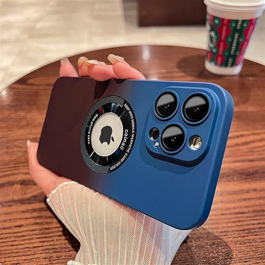 Luxury Gradient Design Camera Lens Protector Case With Magsafe for iPhone 15 Pro
