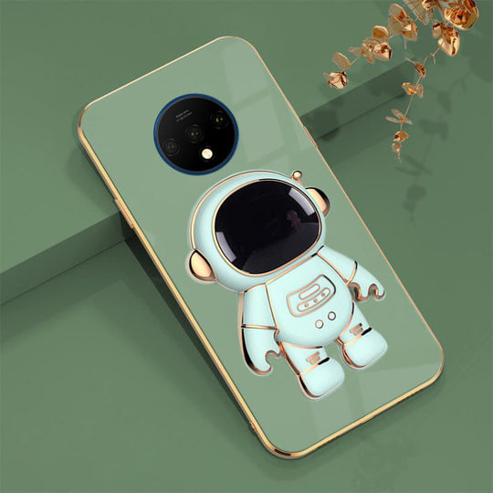 Astronaut Luxurious Gold Edge Back Case For Oneplus 7T