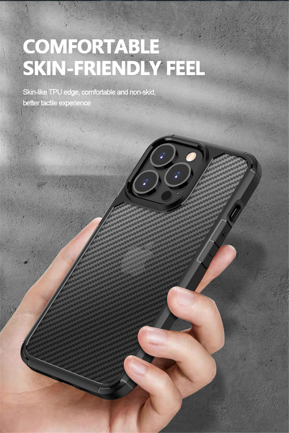 Luxury Carbon Fiber Transparent  Shockproof Armor Case for iPhone 13 Pro Max - Premium Cases