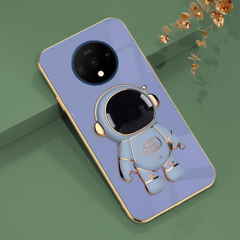 Astronaut Luxurious Gold Edge Back Case For Oneplus 7T