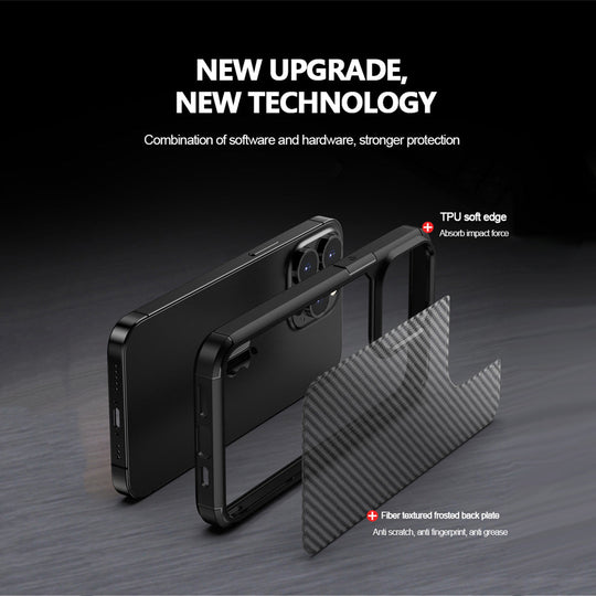 Luxury Carbon Fiber Transparent  Shockproof Armor Case for iPhone 13 Pro - Premium Cases