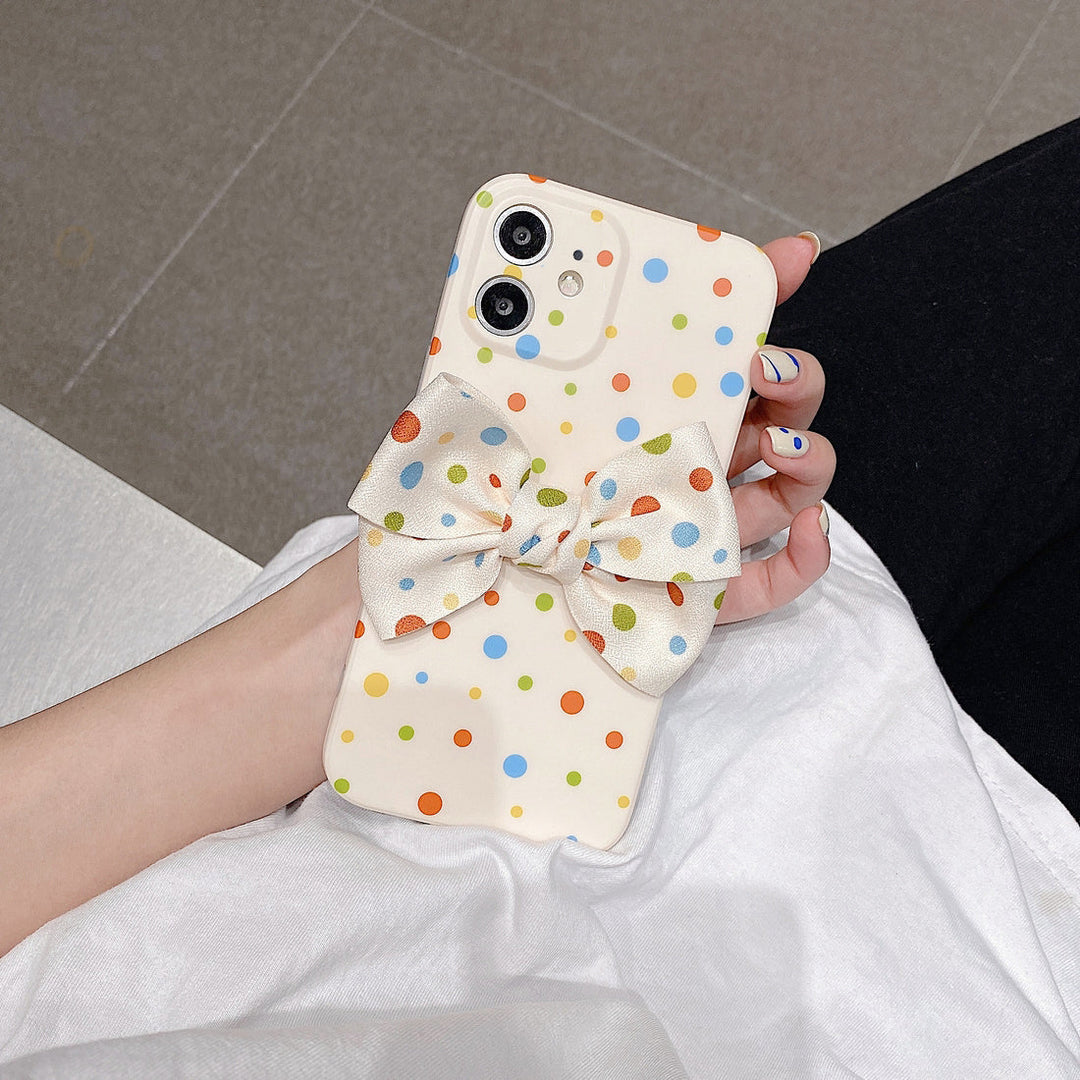 Premium Colorful Polka Dots Bow Back Case for Apple iPhone 11