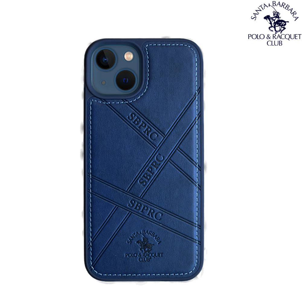 Santa Barbara Special Impression Series Genuine Blue Leather Case For iPhone 13