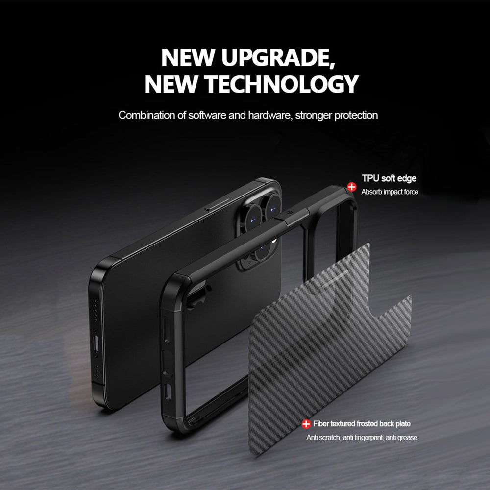 Luxury Carbon Fiber Transparent  Shockproof Armor Case for iPhone 13 - Premium Cases