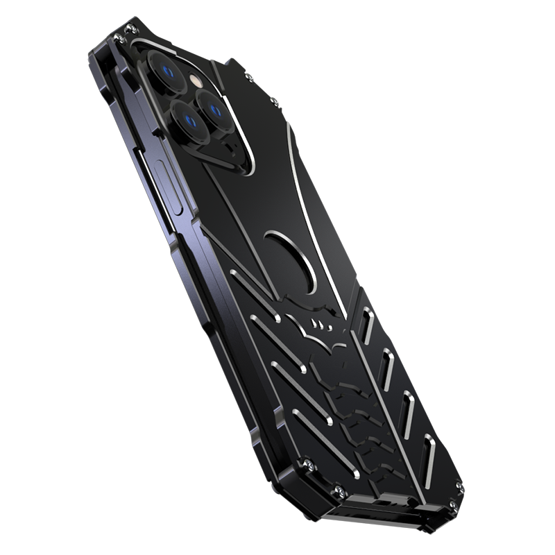 Batman Premium Luxury Metal Phone Case with Bat Stand for iPhone 14 Pro