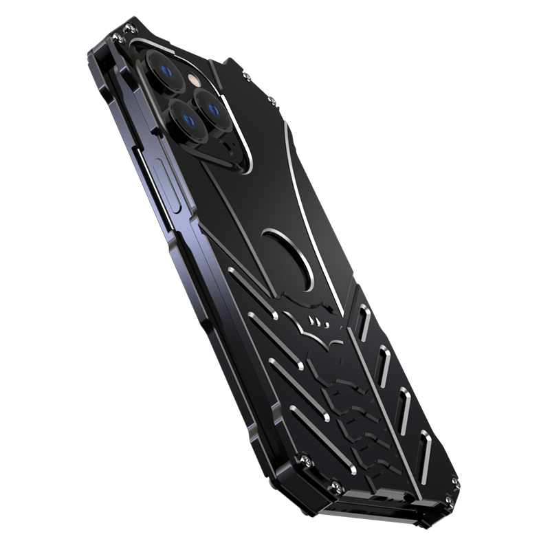 Batman Premium Luxury Metal Phone Case with Bat Stand for iPhone 14 Series