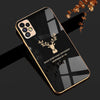 Deer Luxurious Gold Edge Glass Back Case For Samsung Galaxy A72