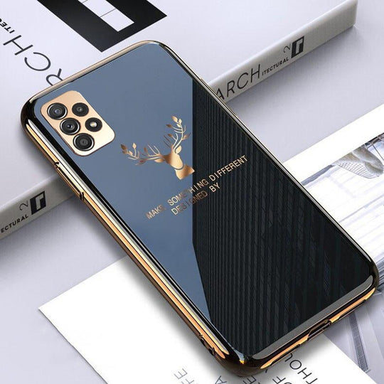 Luxury Electroplated Glass Case With Golden Edges For Samsung Galaxy A52 - planetcartonline