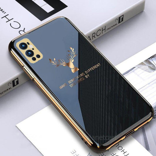 Luxury Electroplated Glass Case With Golden Edges For OnePlus 9 Pro