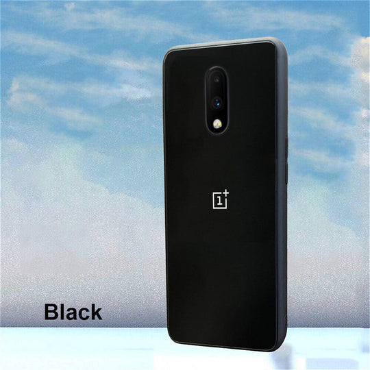 Special Edition Matte Finish Silicone Glass Back Case For Oneplus 7 - Premium Cases
