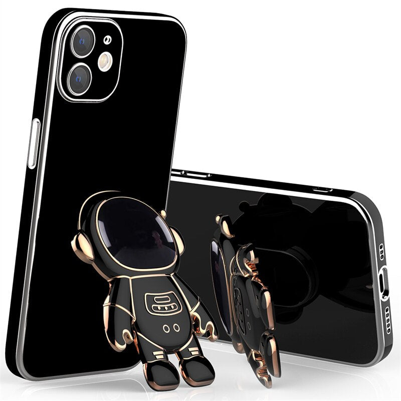 Astronaut Luxurious Gold Edge Back Case For iPhone 11 Series