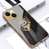 Luxury Premium Dual Shade Lion Back Case With Golden Edges For iPhone 14