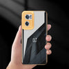 Premium Glass Back Logo Case With Golden Edges For Oneplus Nord CE2