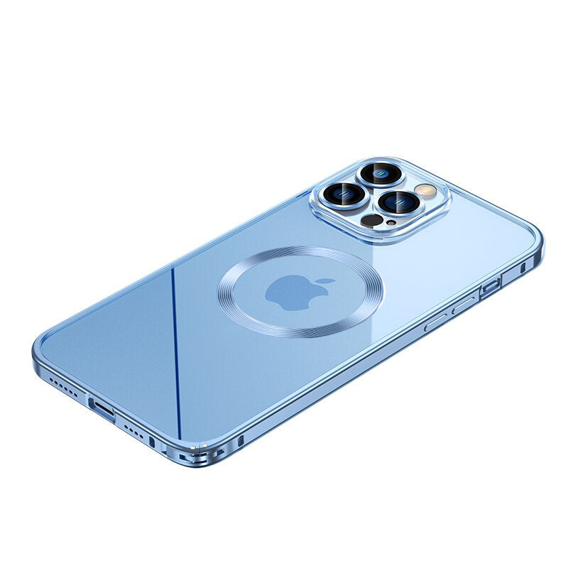 Premium Clear MagSafe Armor Metal Lens Bumper Back Case for iPhone 12 Pro