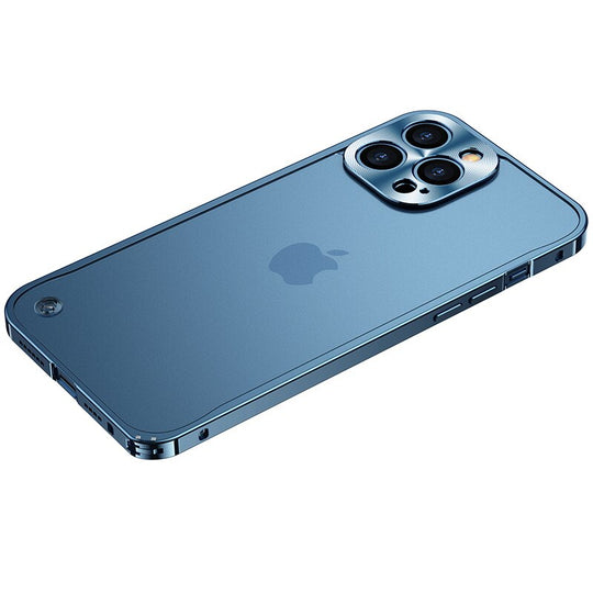 Premium Frosted Panel Armor Metal Lens Bumper without mag Back Case for iPhone 13 Pro