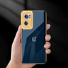 Premium Glass Back Logo Case With Golden Edges For Oneplus Nord CE2